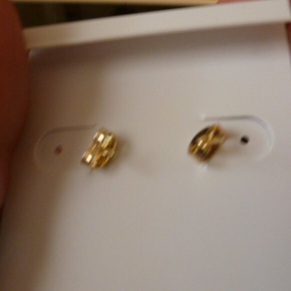 NEW Ralph Lauren gold pearl "bean earrings - Picture 5 of 5